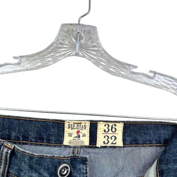 Red Head Brand Co Jeans Straight Leg 5 Pocket Zip Fly Blue Men Size 36Wx30L - Picture 4 of 6